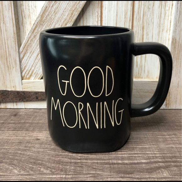 Rae Dunn Coffee Mug Collection Good Morning/Sunshine Black with White Lettering - Picture 4 of 4